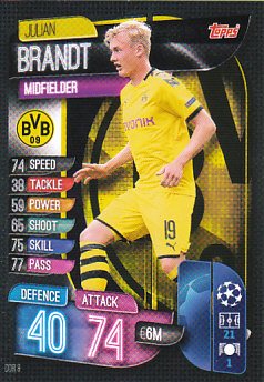 Julian Brandt Borussia Dortmund 2019/20 Topps Match Attax CL #DOR8
